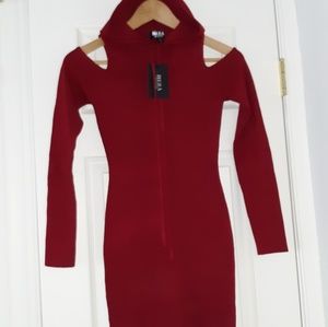 Hooded Open Shoulder Hera Dress